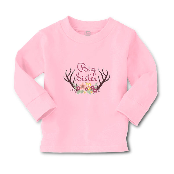 Baby Clothes Big Sister with Wreath of Flowers and Deer Horns Boy & Girl Clothes - Cute Rascals