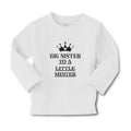 Baby Clothes Big Sister to A Little Mister with Crown and Little Heart Cotton