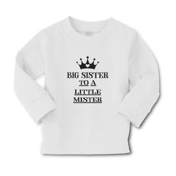 Baby Clothes Big Sister to A Little Mister with Crown and Little Heart Cotton