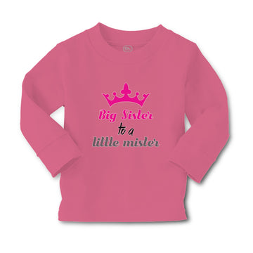 Baby Clothes Big Sister to A Little Mister with Pink Crown Boy & Girl Clothes