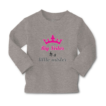 Baby Clothes Big Sister to A Little Mister with Pink Crown Boy & Girl Clothes