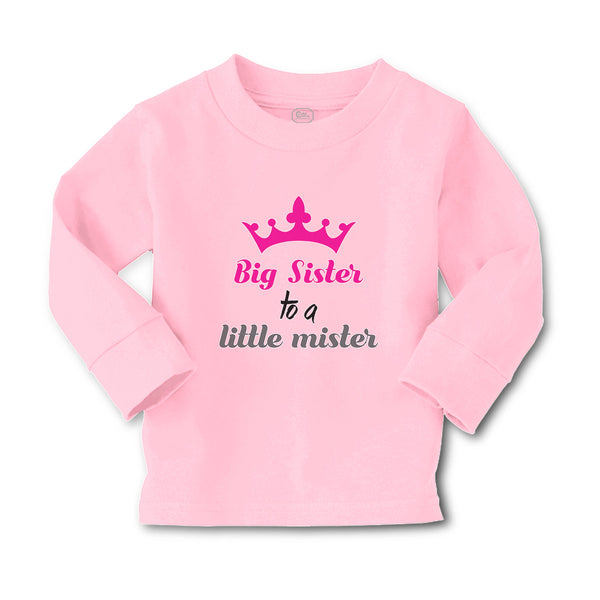 Baby Clothes Big Sister to A Little Mister with Pink Crown Boy & Girl Clothes - Cute Rascals