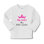 Baby Clothes Big Sister to A Little Mister with Pink Crown Boy & Girl Clothes - Cute Rascals