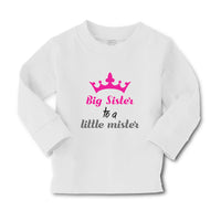 Baby Clothes Big Sister to A Little Mister with Pink Crown Boy & Girl Clothes - Cute Rascals