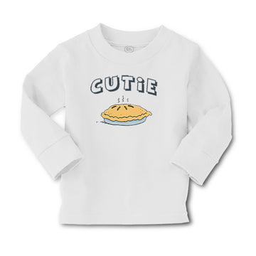 Baby Clothes Blue Word Cutie and Picture of A Pie Boy & Girl Clothes Cotton