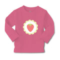 Baby Clothes Red Strawberry in Green Circle Food and Beverages Fruit Cotton