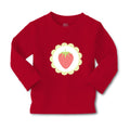 Baby Clothes Red Strawberry in Green Circle Food and Beverages Fruit Cotton