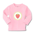 Baby Clothes Red Strawberry in Green Circle Food and Beverages Fruit Cotton