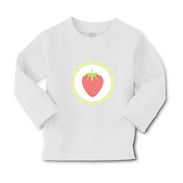 Baby Clothes Red Strawberry in Green Circle Food and Beverages Fruit Cotton