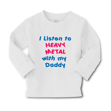 Baby Clothes I Listen to Heavy Metal with My Daddy Dad Father's Day Cotton