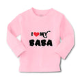 Baby Clothes I Heart Love My Baba Dad Father's Day Boy & Girl Clothes Cotton
