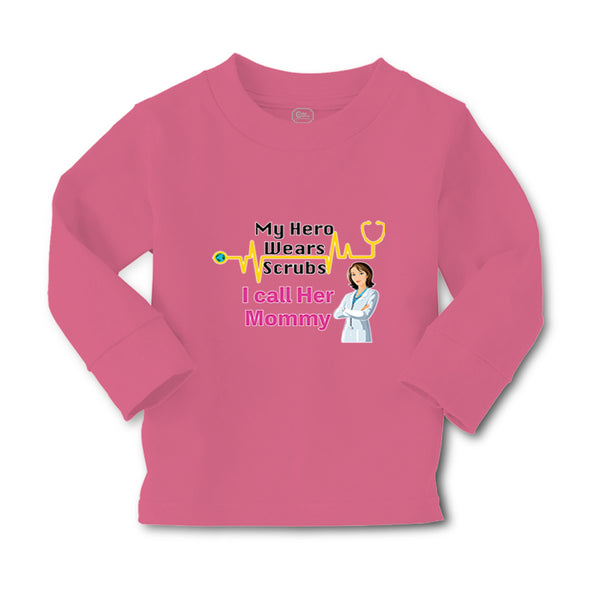 Baby Clothes My Hero Wears Scrubs I Call Her Mommy Doctor Nurse Rn Cotton - Cute Rascals