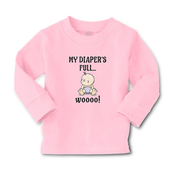 Baby Clothes My Diaper's Full Woooo! Boy & Girl Clothes Cotton