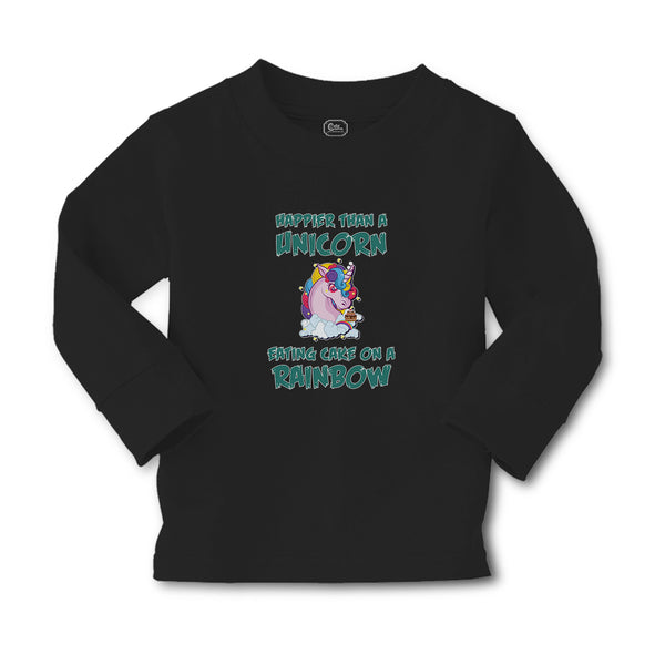Baby Clothes Happeir than A Unicorn Eating Cake on A Rainbow Boy & Girl Clothes - Cute Rascals