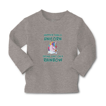 Baby Clothes Happeir than A Unicorn Eating Cake on A Rainbow Boy & Girl Clothes