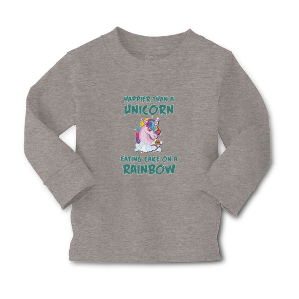 Baby Clothes Happeir than A Unicorn Eating Cake on A Rainbow Boy & Girl Clothes - Cute Rascals