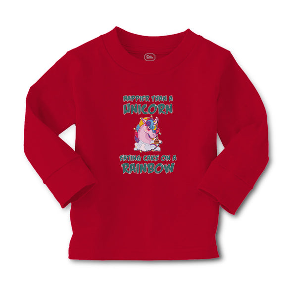 Baby Clothes Happeir than A Unicorn Eating Cake on A Rainbow Boy & Girl Clothes - Cute Rascals