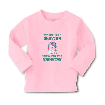 Baby Clothes Happeir than A Unicorn Eating Cake on A Rainbow Boy & Girl Clothes