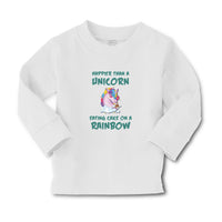 Baby Clothes Happeir than A Unicorn Eating Cake on A Rainbow Boy & Girl Clothes - Cute Rascals