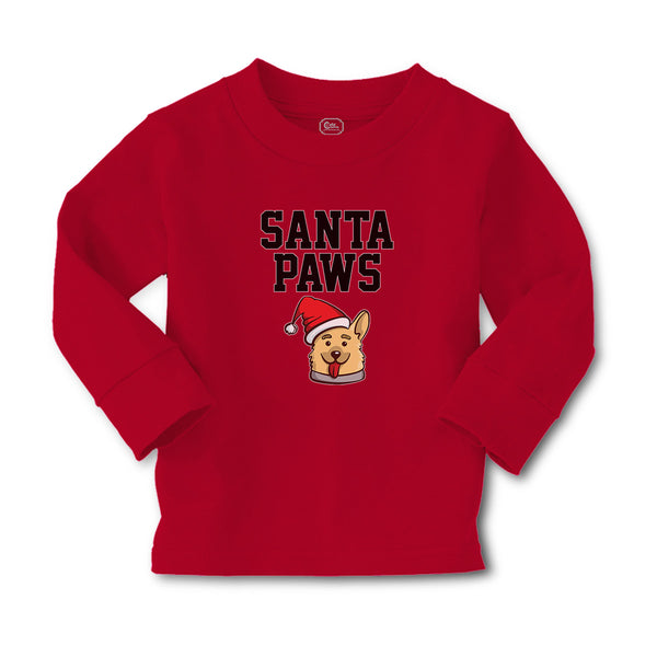 Baby Clothes Santa Paws with Santa Cap on Dog's Head Boy & Girl Clothes Cotton - Cute Rascals