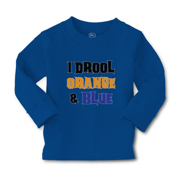 Baby Clothes I Drool Orange & Blue Boy & Girl Clothes Cotton