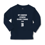 Baby Clothes Of Course I Know Everything I'M 3 Boy & Girl Clothes Cotton - Cute Rascals