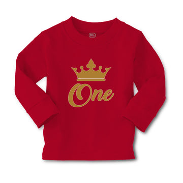 Baby Clothes Age 1 and Number Name with Gold Crown Boy & Girl Clothes Cotton