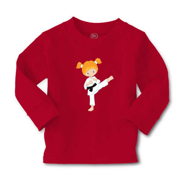 Baby Clothes Karate Girl Pose 3 Red Sports Karate & Mma Boy & Girl Clothes - Cute Rascals
