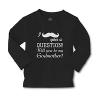 Baby Clothes I You A Question Will You Be My Godmother with Silhouette Mustache - Cute Rascals