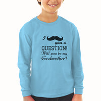 Baby Clothes I You A Question Will You Be My Godmother with Silhouette Mustache - Cute Rascals