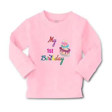 Baby Clothes My 1St Birthday with Delicious Cake on Candles Boy & Girl Clothes