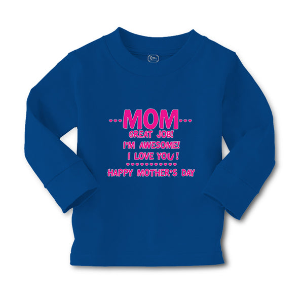 Baby Clothes Mom Great Job! I'M Awesome! Happy Mother's Day Boy & Girl Clothes - Cute Rascals