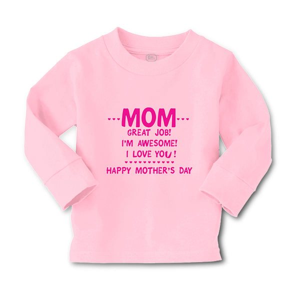 Baby Clothes Mom Great Job! I'M Awesome! Happy Mother's Day Boy & Girl Clothes - Cute Rascals