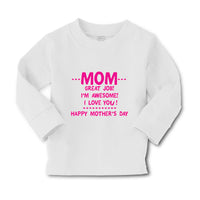 Baby Clothes Mom Great Job! I'M Awesome! Happy Mother's Day Boy & Girl Clothes - Cute Rascals