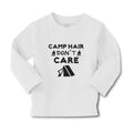 Baby Clothes Camp Hair Don'T Care and Black Tent with Fire Burning Cotton