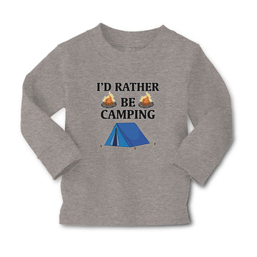 Baby Clothes I'D Rather Be Camping with Blue Tent and Bonfire Fire Cotton