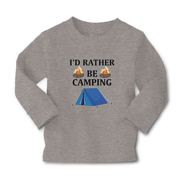 Baby Clothes I'D Rather Be Camping with Blue Tent and Bonfire Fire Cotton - Cute Rascals