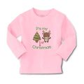 Baby Clothes It's My 1St Christmas with Tree Decorated and Toy Deer Cotton