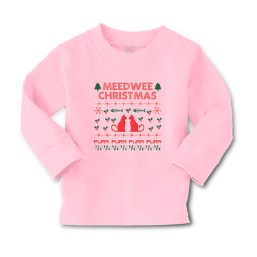 Baby Clothes Meed Wee Christmas Red Cats Facing Each Fish Bone Trees Cotton