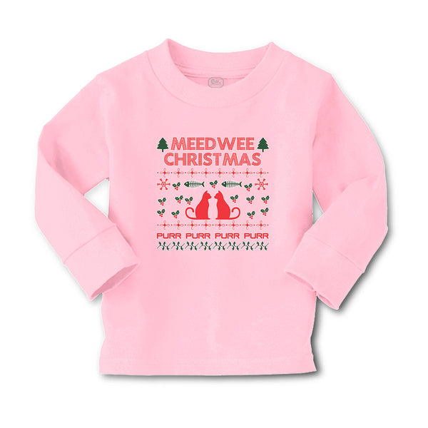Baby Clothes Meed Wee Christmas Red Cats Facing Each Fish Bone Trees Cotton - Cute Rascals