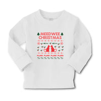 Baby Clothes Meed Wee Christmas Red Cats Facing Each Fish Bone Trees Cotton - Cute Rascals