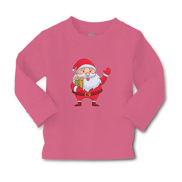 Baby Clothes Santa Claus Wishing Merry Christmas with Gift Box Cotton