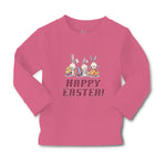 Baby Clothes Happy Easter! 3 Rabbit with Easter Colourful Eggs Cotton - Cute Rascals