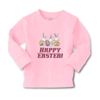 Baby Clothes Happy Easter! 3 Rabbit with Easter Colourful Eggs Cotton - Cute Rascals