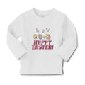 Baby Clothes Happy Easter! 3 Rabbit with Easter Colourful Eggs Cotton