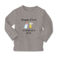 Baby Clothes Happy First Father's Days with Beer Glass and Feeding Bottle Cotton