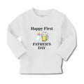 Baby Clothes Happy First Father's Days with Beer Glass and Feeding Bottle Cotton