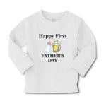 Baby Clothes Happy First Father's Days with Beer Glass and Feeding Bottle Cotton - Cute Rascals