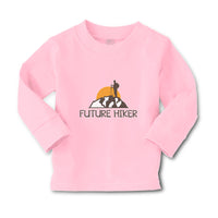 Baby Clothes Future Hiker Tourist Hiking. Man Standing on A Ledge of A Mountain - Cute Rascals