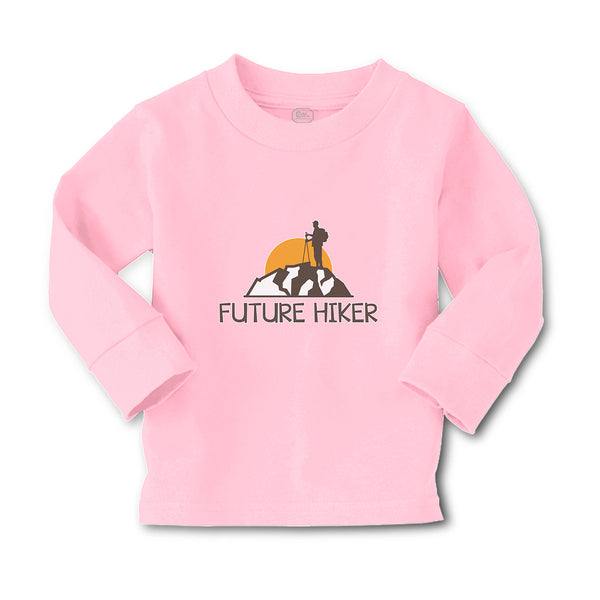 Baby Clothes Future Hiker Tourist Hiking. Man Standing on A Ledge of A Mountain - Cute Rascals